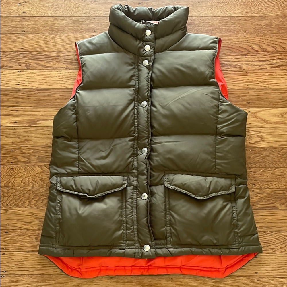 J. Crew Olive Green Puffer Vest